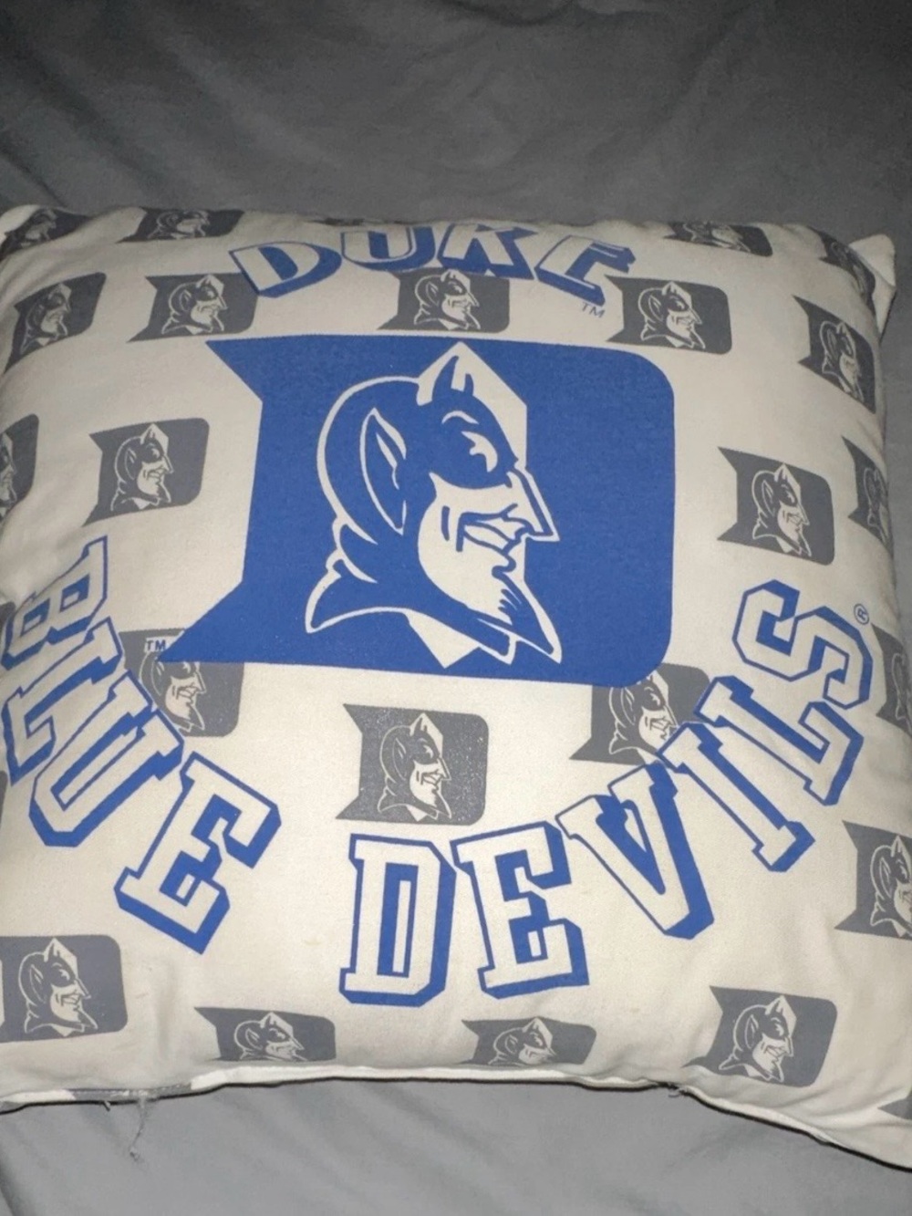Duke Blue Devils Logo Throw Pillow - White & Blue
